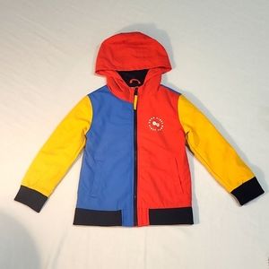 Retro good vibes primary color blocked  windbreaker beach Dash + Star boys 6